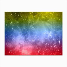 Red, Blue, Yellow2 Galaxy Space Background Canvas Print