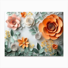 3d floral craft Paper Flowers Canvas Print