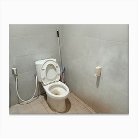 The bathroom is equipped with a toilet, which is an essential fixture in any modern bathroom. Canvas Print