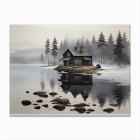 House By The Lake Canvas Print