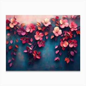 Elegant Colorful With Vibrant Leaves Hanging Branches 3 Canvas Print