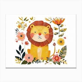 Little Floral Lion 1 Canvas Print