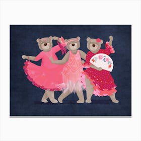 Ballroom Dancing Bears Animal Families Canvas Print