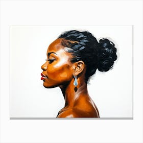 Side Profile Of Beautiful Woman Oil Painting 126 Canvas Print