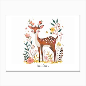 Little Floral Reindeer 2 Poster Canvas Print