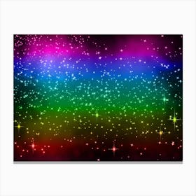 Rainbow Shining Star Background Canvas Print