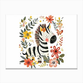 Little Floral Zebra 2 Canvas Print