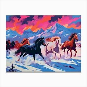 Galloping horses Canvas Print
