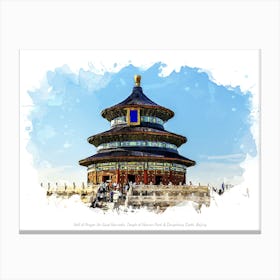 Hall Of Prayer For Good Harvests, Temple Of Heaven Park & Dongcheng South, Beijing Canvas Print