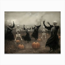 Skeletons Dancing 1 Canvas Print