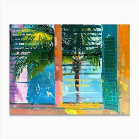 Miami Beach From The Window View Painting 3 Canvas Print