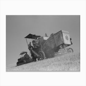 Walla Walla County, Washington, A Combine In The Wheat Field By Russell Lee Canvas Print