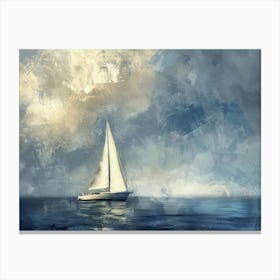 Sailboat In The Ocean 9 Canvas Print