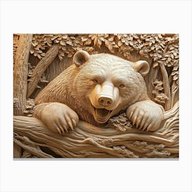 Exquisite 3d Bear Relief Art A Stunning Choice Canvas Print