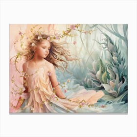 Fairy Girl In The Forest 3 Canvas Print