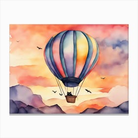 Cat in a Hot Air Balloon Canvas Print