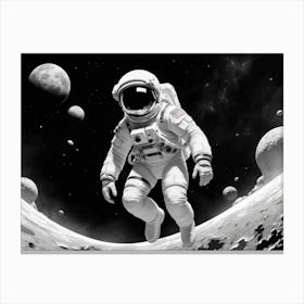 Astronaut In Space 3 Canvas Print