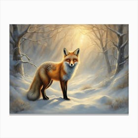 Majestic Winter Fox Page 6 Canvas Print