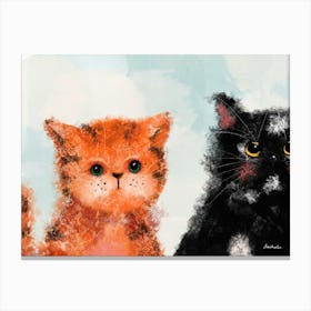 Look Into My Eyes Cats Canvas Print