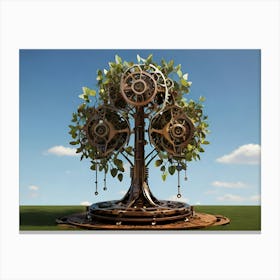 Clockwork Tree Paintings Art Print Canvas Print