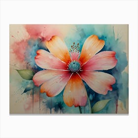 Watercolor Flower Painting Canvas Print