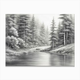 Quiet Inlet And Surrounding Forest Canvas Print