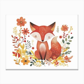 Little Floral Fox 3 Canvas Print