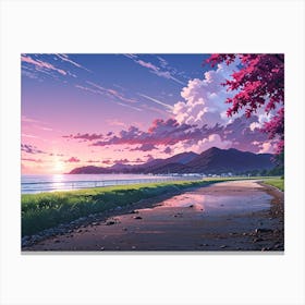 Sunset At The Beach 2 Canvas Print