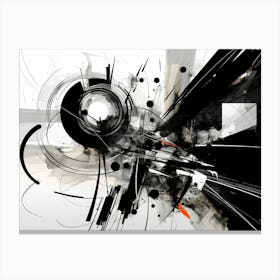 Resistance Abstract Black And White 1 Canvas Print