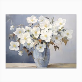 White Flower Arrangement Painting Canvas Print