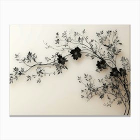 Black And White Floral Wall Art Canvas Print