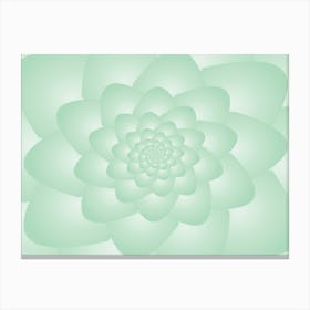 Pastel Colors Flower Pattern Set Green Canvas Print