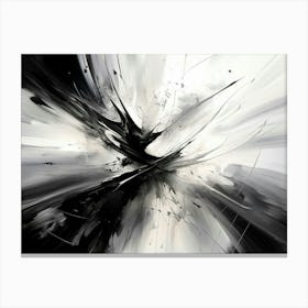 Unseen Forces Abstract Black And White 8 Canvas Print