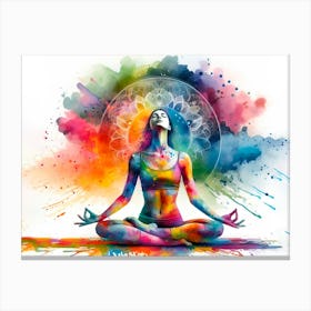 Woman In Yoga Pose Canvas Print