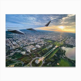 Aerial View Of Lincoln Monument At Sunrise, Washington DC (Shots From Planes Series) Canvas Print