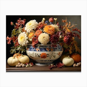 Autumn Flowers In A Vase Canvas Print