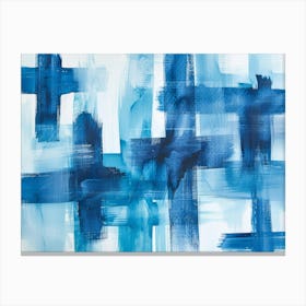 Blue And White Abstract Painting 5 Canvas Print