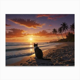 Sunset Cat Canvas Print