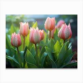 Tulips In The Garden 2 Canvas Print