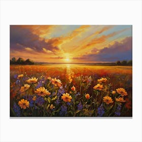 Sunset In The Meadow 31 Canvas Print