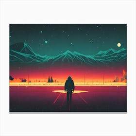 Man Looking At The Night Sky Canvas Print