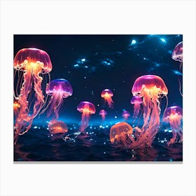 Jellyfish In The Ocean 1 Canvas Print