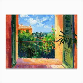Mallorca From The Window View Painting 3 Canvas Print
