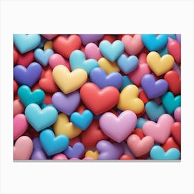 Colorful Hearts 2 Canvas Print