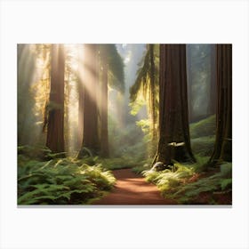 Redwood Forest paintings art print Canvas Print