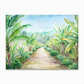 Watercolor Of A Path Canvas Print