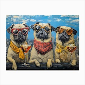 Elegant Pugs 4 Canvas Print