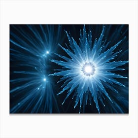 Abstract Image Of A Glowing Blue Starburst, With A Central Core And Radiating Lines Canvas Print