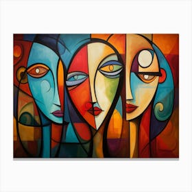 Men And Women With Different Shapes Of Faces 2 Canvas Print