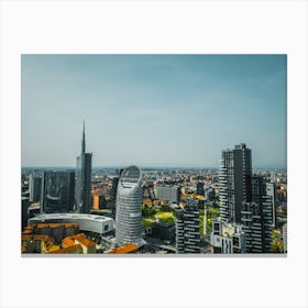 Milan skyline. Skyscrapers Milan Art Print Canvas Print